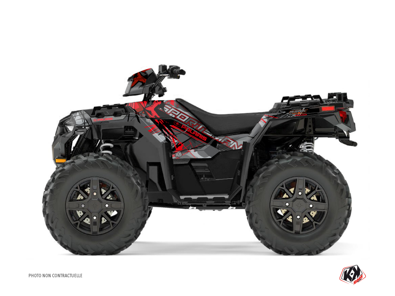 kit déco quad polaris evil gris-rouge 