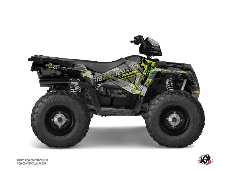 kit déco quad polaris evil gris-vert 