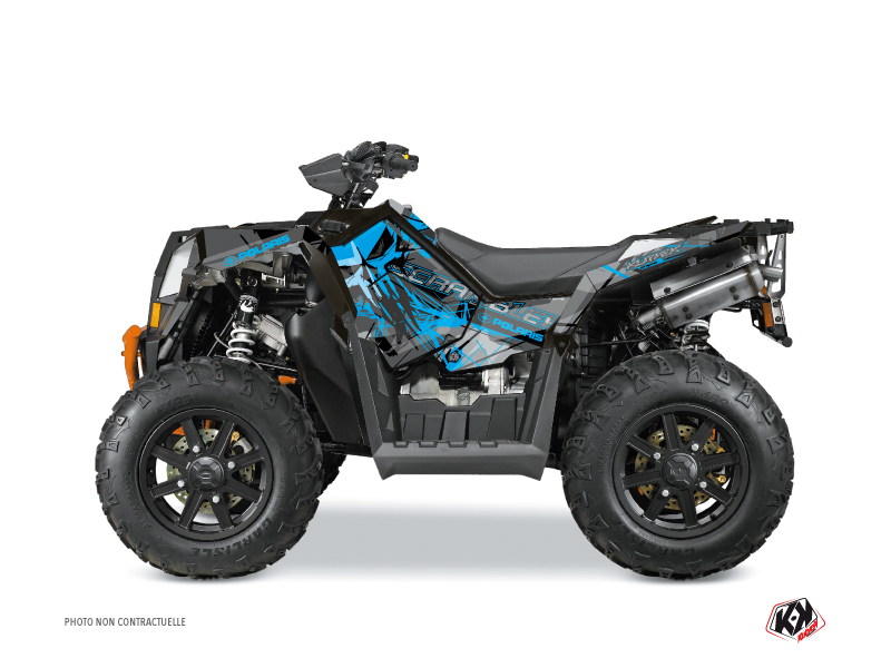 polaris atv evil  graphic kit grey-blue