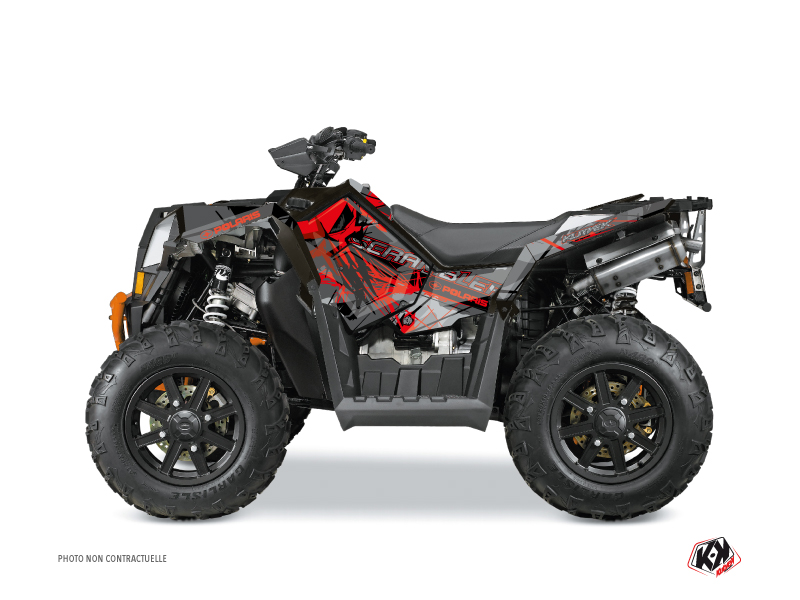 kit déco quad polaris evil gris-rouge 