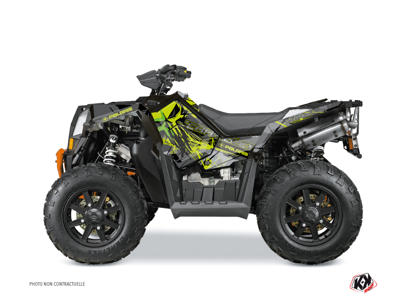 kit déco quad polaris evil gris-vert 