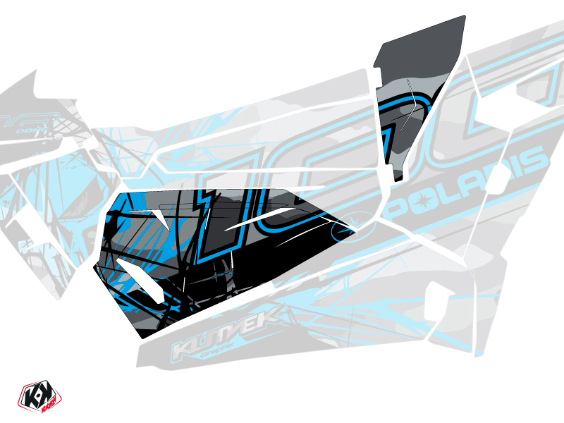 Graphic Kit Doors Origin Low Evil UTV Polaris RZR 1000 2015-2019 Grey Blue