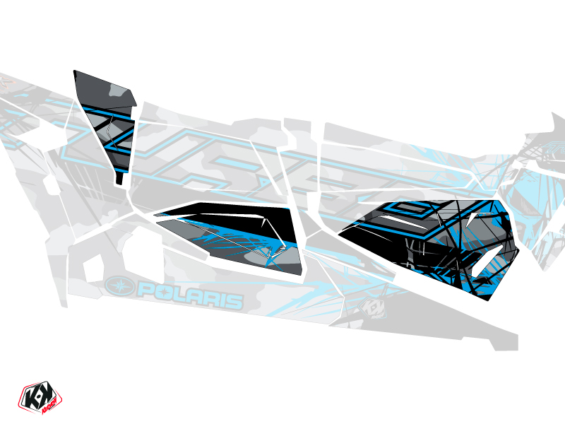 Graphic Kit Doors Origin Low Evil UTV Polaris RZR 1000 Turbo 4 Seater 2015-2019 Grey Blue