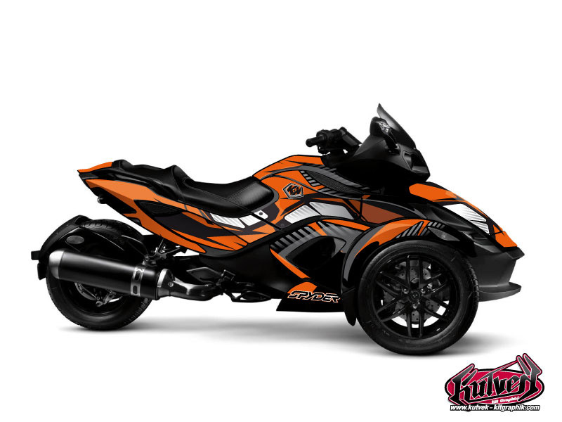 Can Am Spyder RS Roadster Factory Graphic Kit Orange