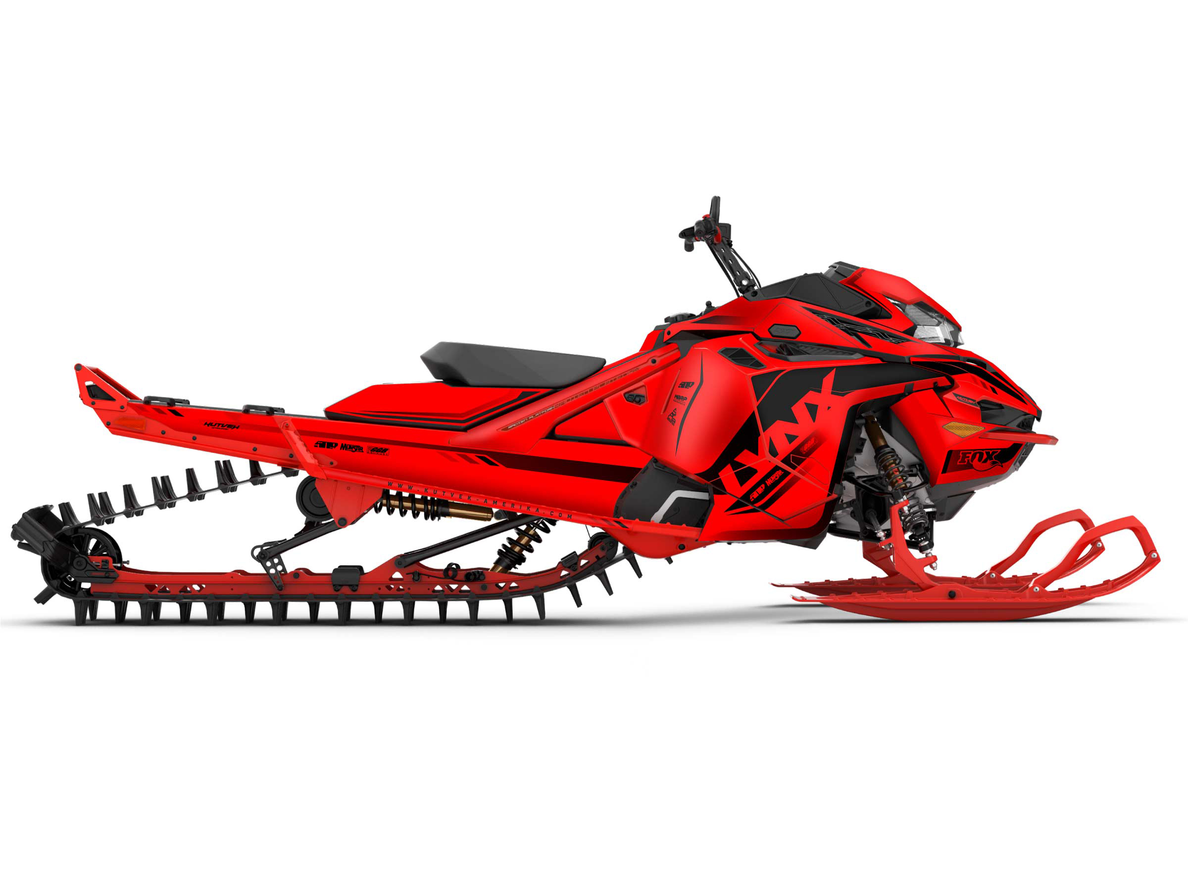 lynx snowmobile fade  graphic kit red