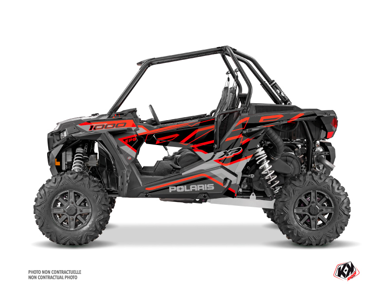 polaris utv faster  graphic kit black-red