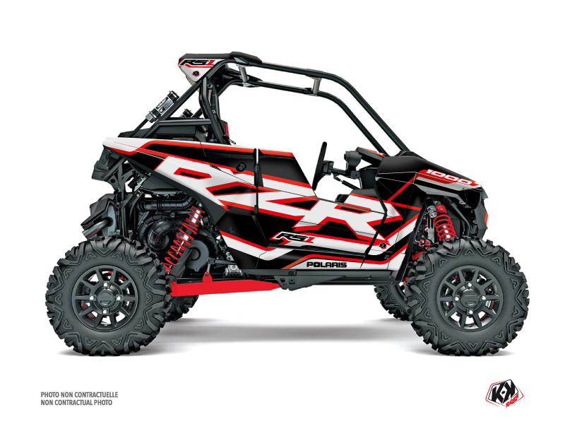 polaris utv faster  graphic kit white-red
