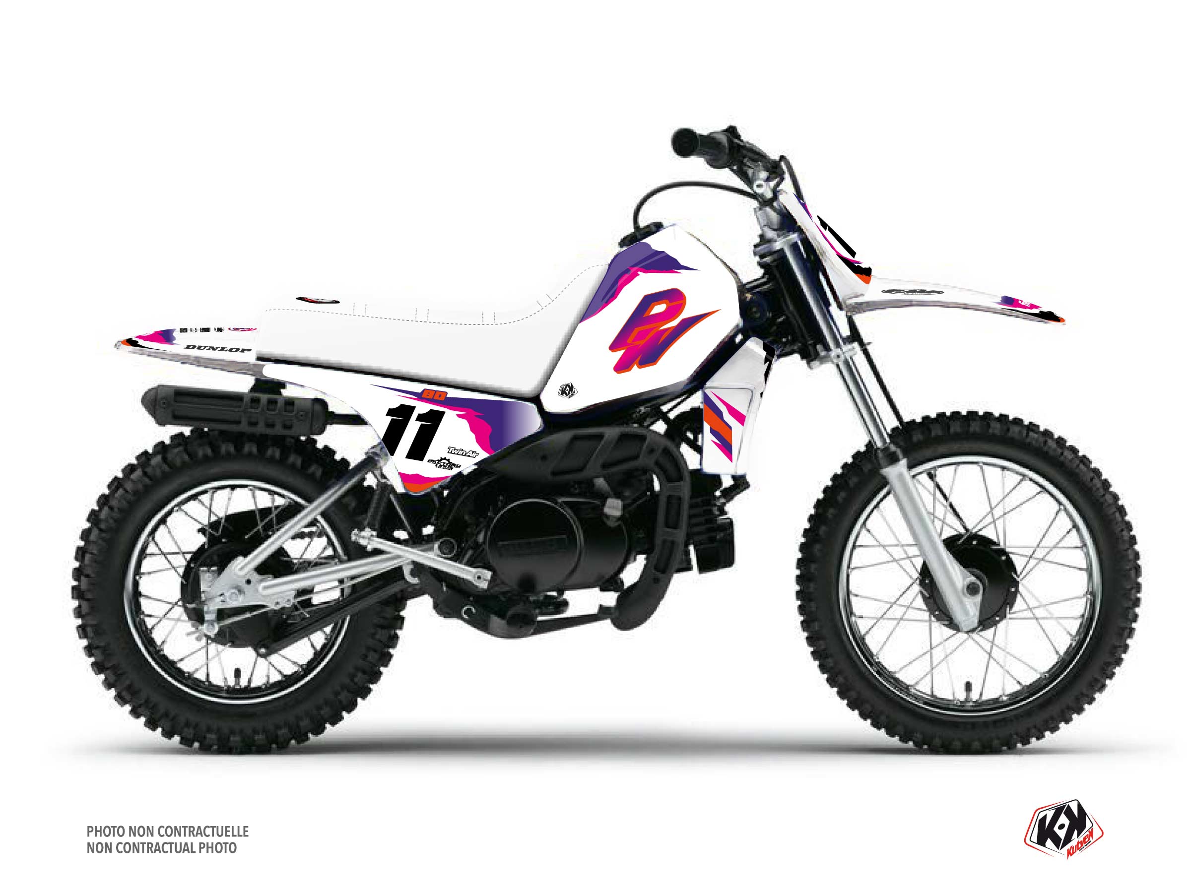 Kit Déco Motocross Fifty Yamaha Pw 80 Blanc