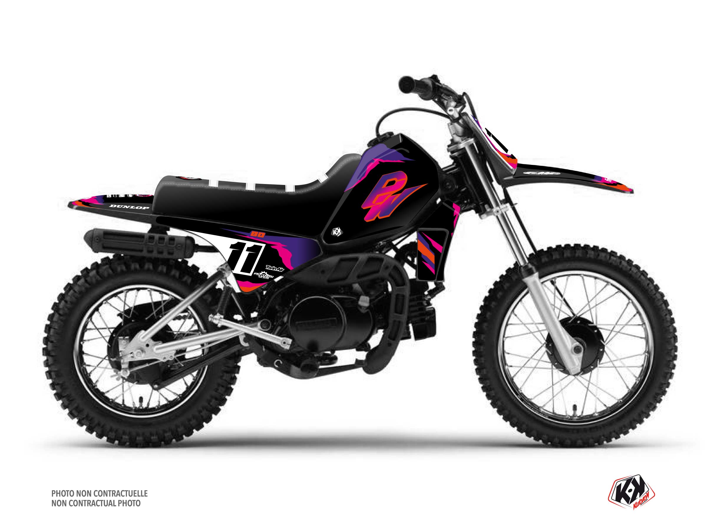 Kit Déco Motocross Fifty Yamaha Pw 80 Noir