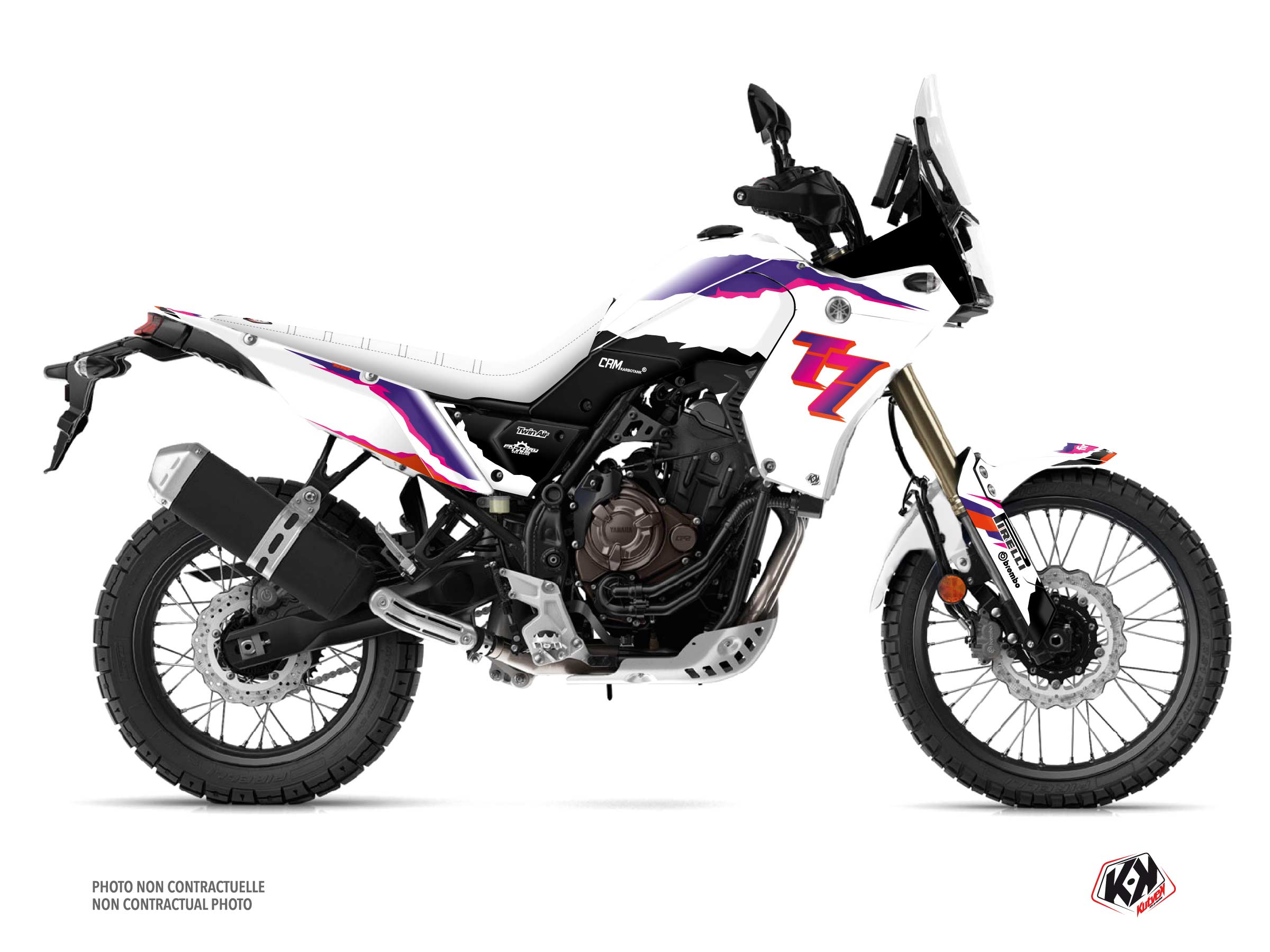 Kit Déco Moto Fifty Yamaha Tenere 700 Blanc