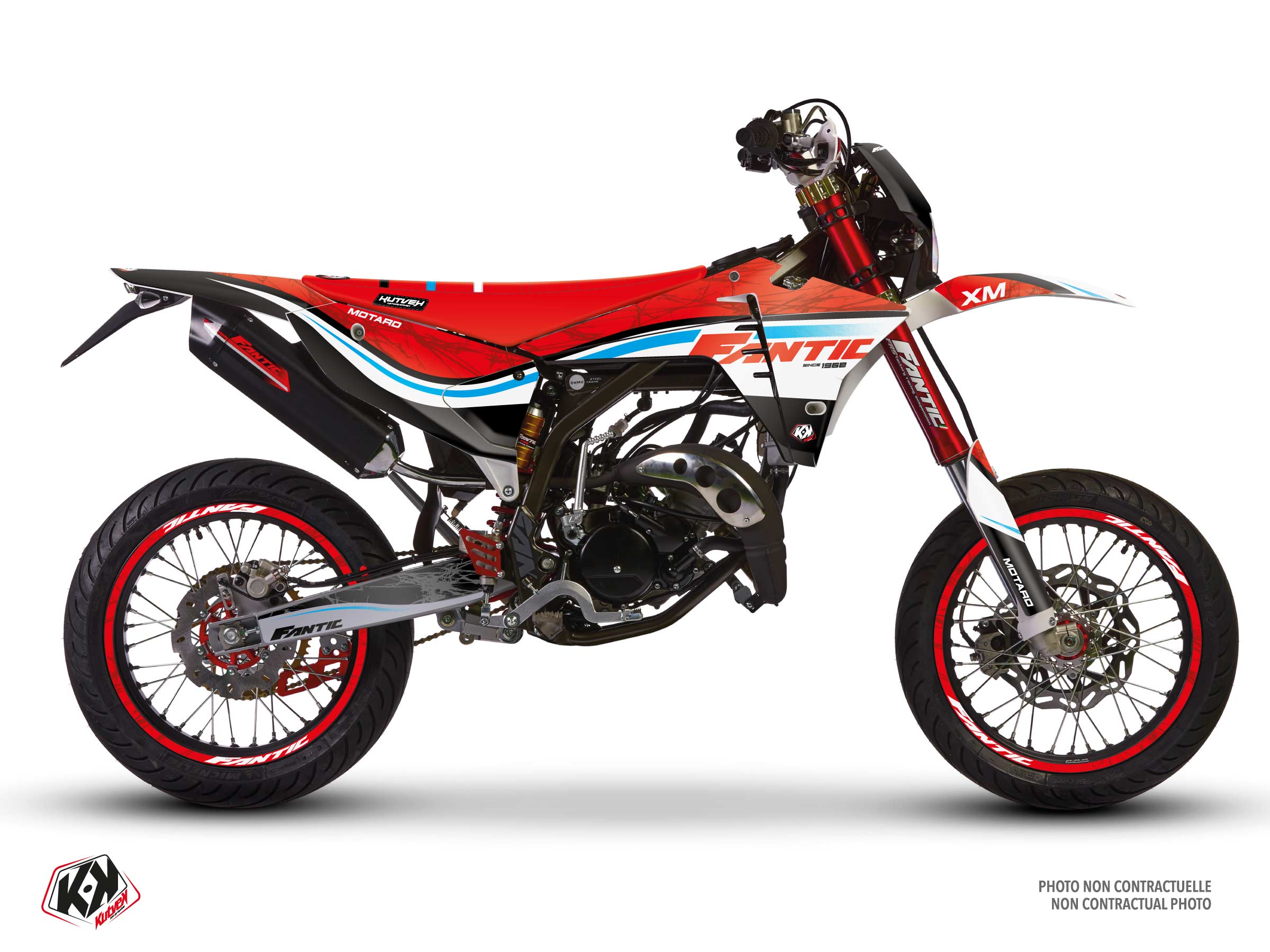 fantic 50cc flex  graphic kit red