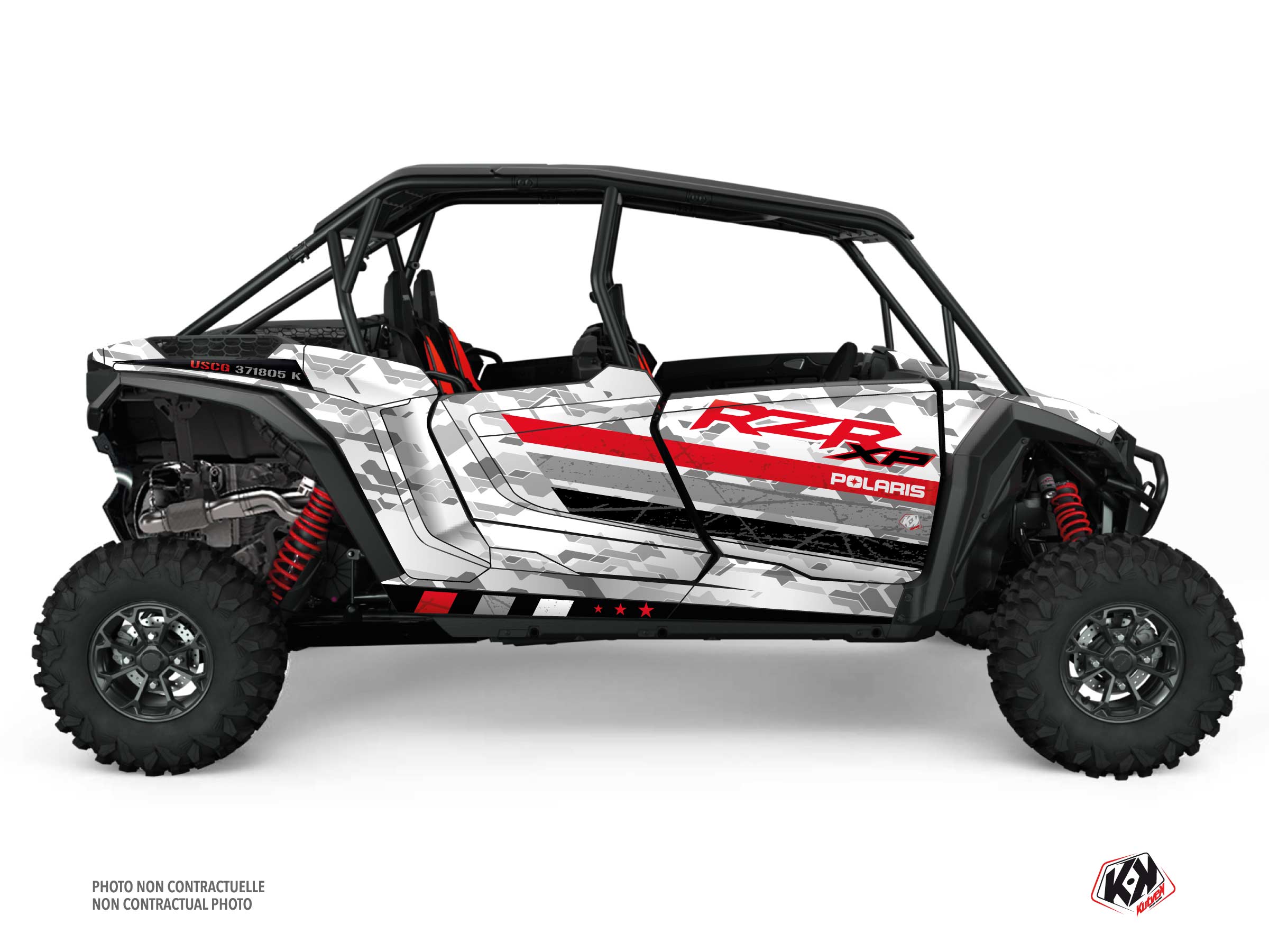 polaris utv force  graphic kit white