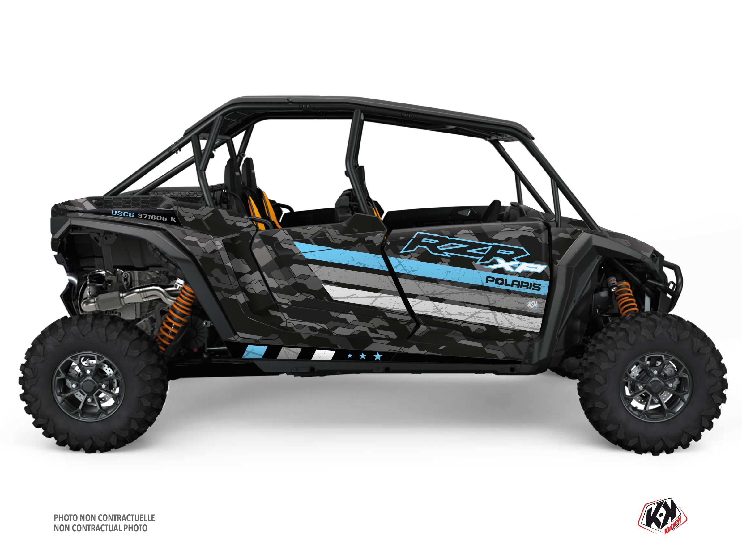 polaris utv force  graphic kit blue