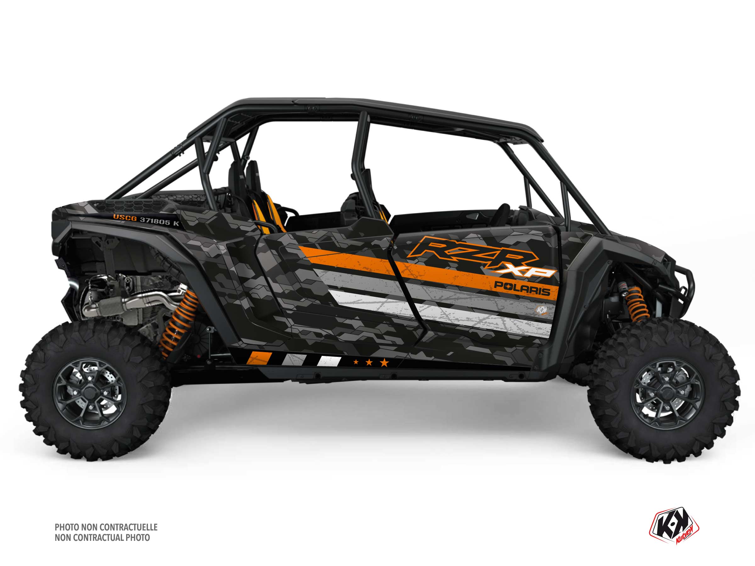 polaris utv force  graphic kit orange