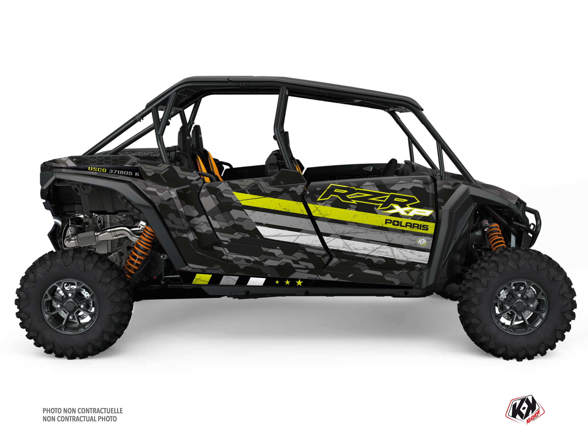 polaris utv force  graphic kit green-neon