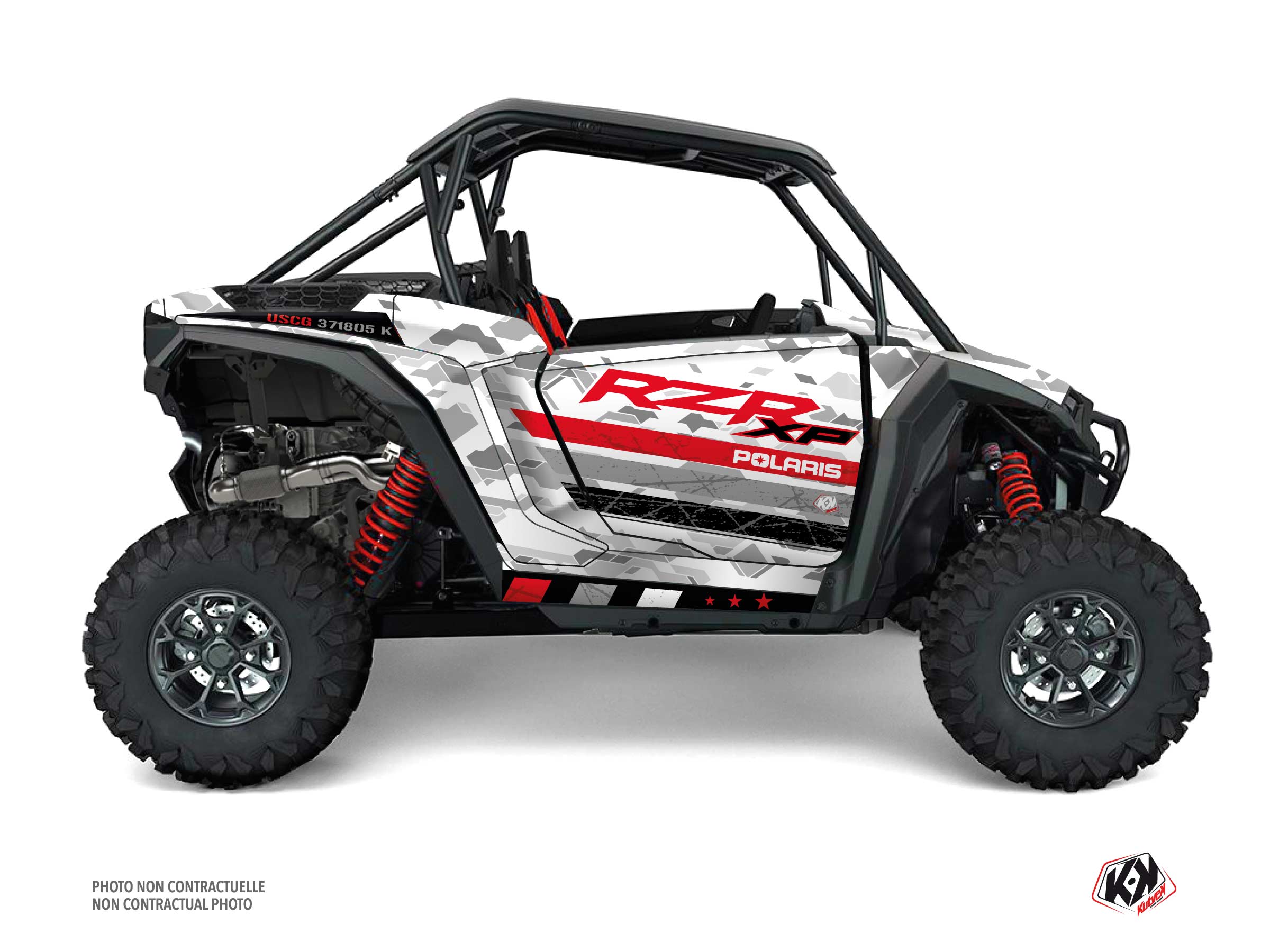 polaris utv force  graphic kit white
