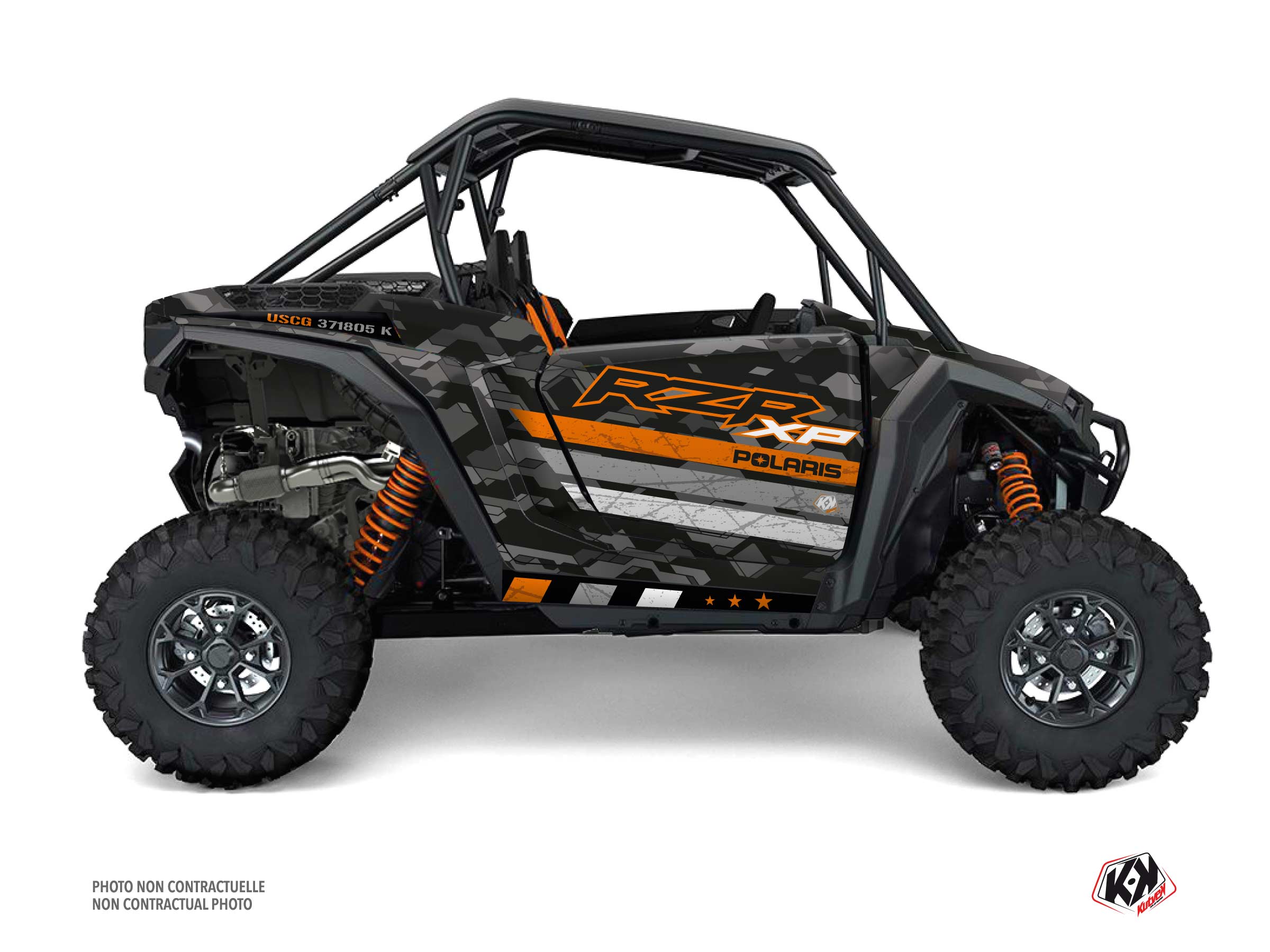 polaris utv force  graphic kit orange