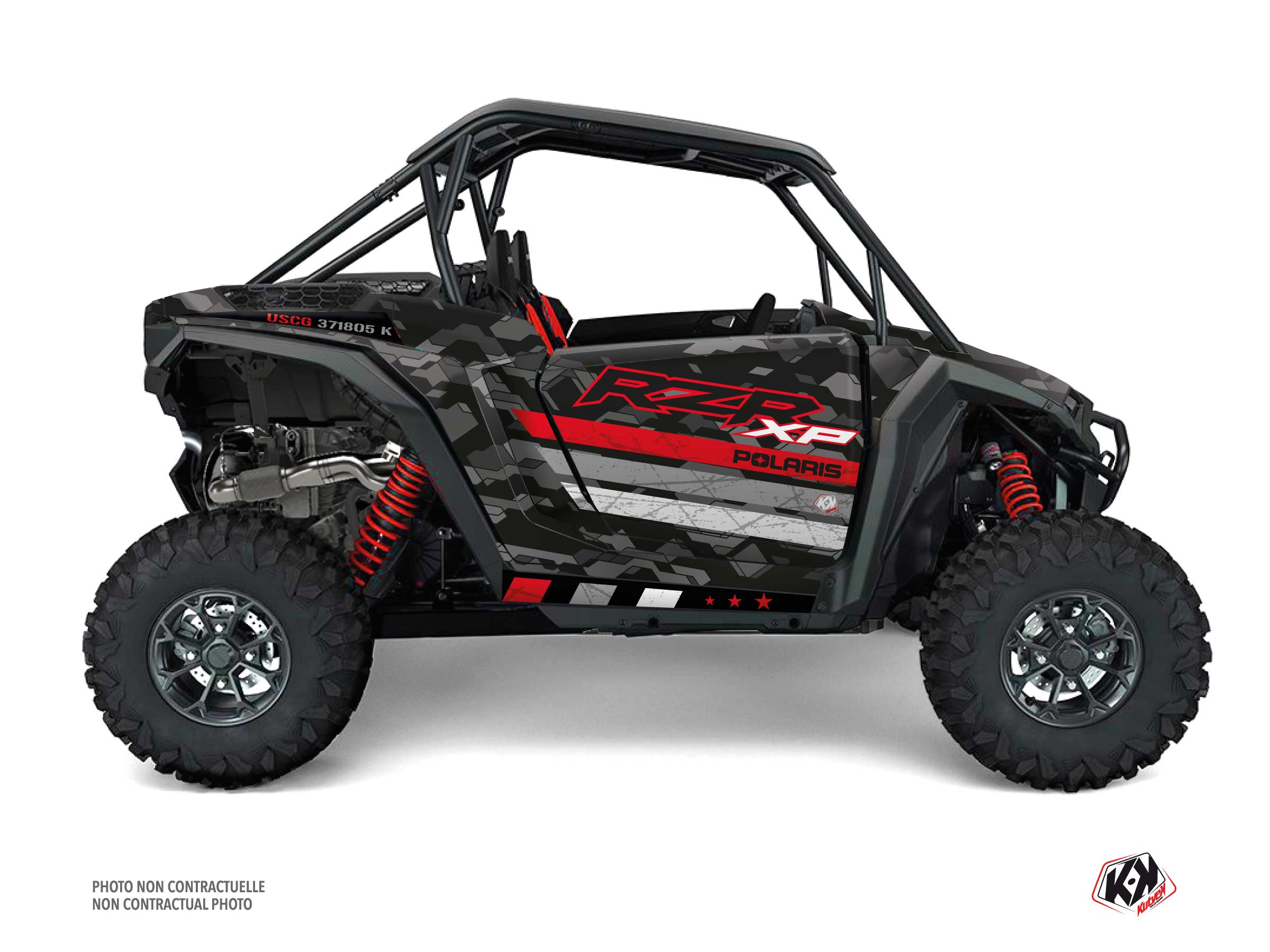 polaris utv force  graphic kit red