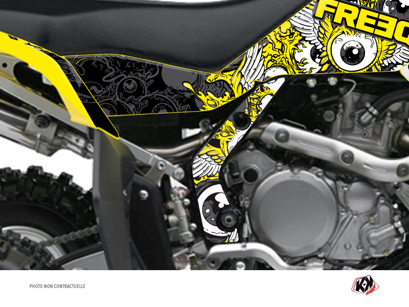 Graphic Kit Frame protection ATV Freegun Suzuki 450 LTR Yellow x3