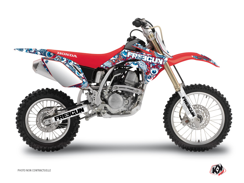 honda dirt bike freegun eyed  graphic kit red-blue