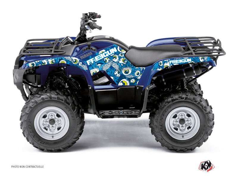 Yamaha 125 Grizzly ATV Freegun Eyed Graphic Kit Blue