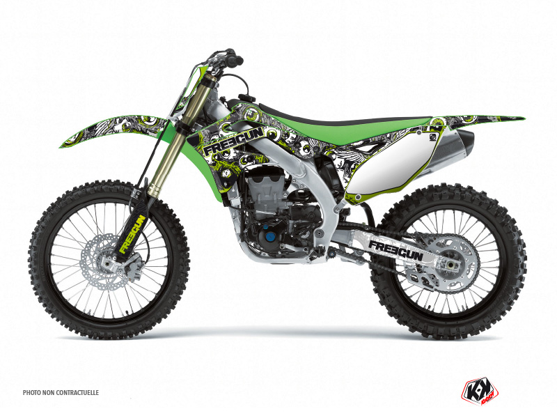 Kawasaki 250 KX Dirt Bike Freegun Eyed Graphic Kit Green