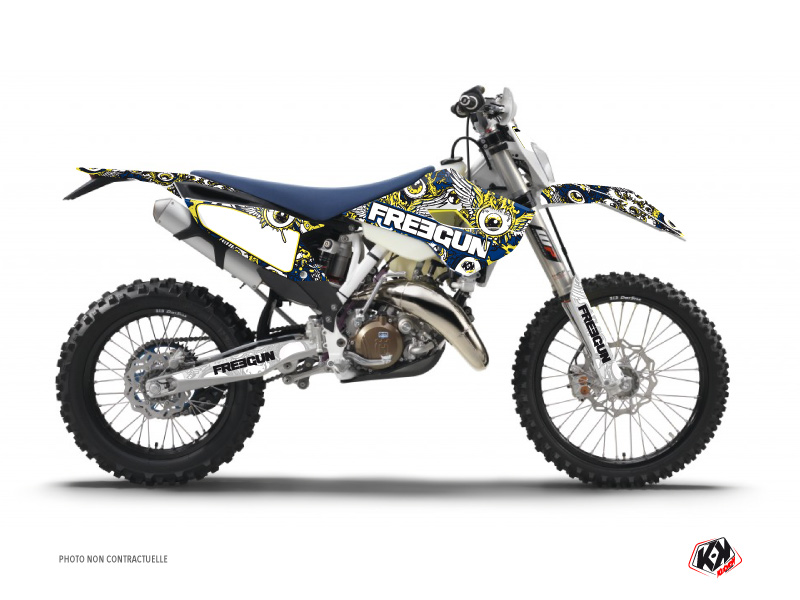 kit déco motocross husqvarna freegun eyed bleu-jaune 