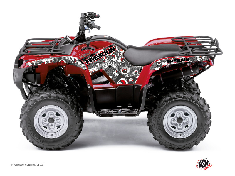 Yamaha 300 Grizzly ATV Freegun Eyed Graphic Kit Red