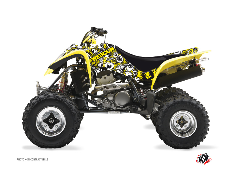 Suzuki 400 LTZ ATV Freegun Eyed Graphic Kit Yellow