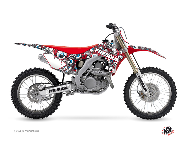 Honda 450 CRF Dirt Bike Freegun Eyed Graphic Kit Red Blue