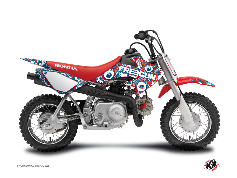 honda dirt bike freegun eyed  graphic kit red-blue
