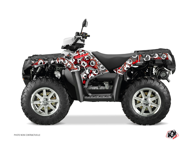 Polaris 850 Sportsman Touring ATV Freegun Eyed Graphic Kit Red Grey
