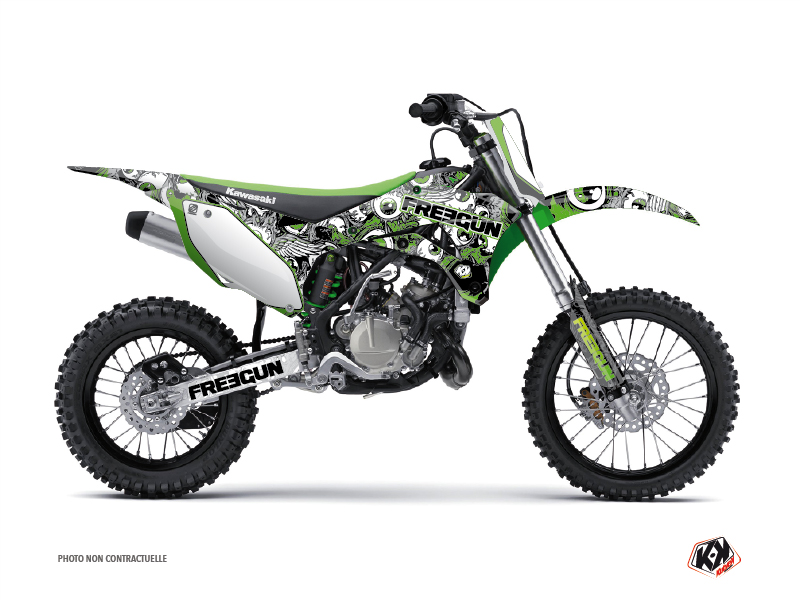 Kawasaki 85 KX Dirt Bike Freegun Eyed Graphic Kit Green