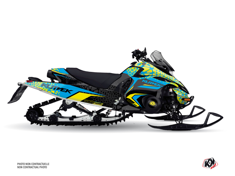 Yamaha FX NYTRO Snowmobile Gage Graphic Kit Blue Yellow
