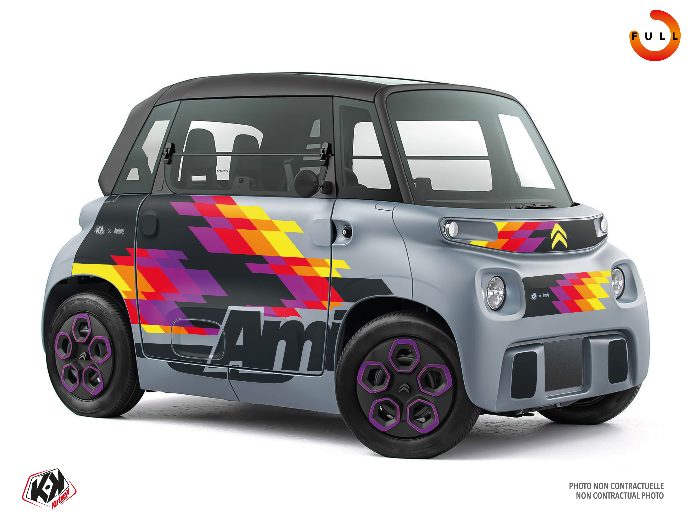 kit déco golf cart citroën glitch bleu 