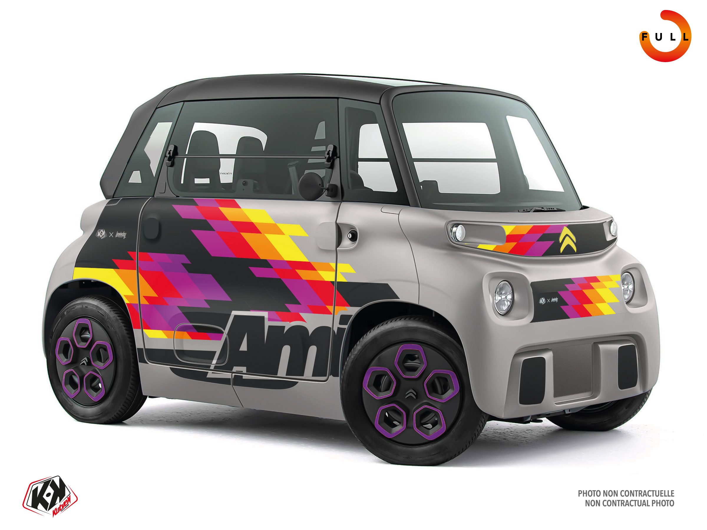 kit déco golf cart citroën glitch gris 