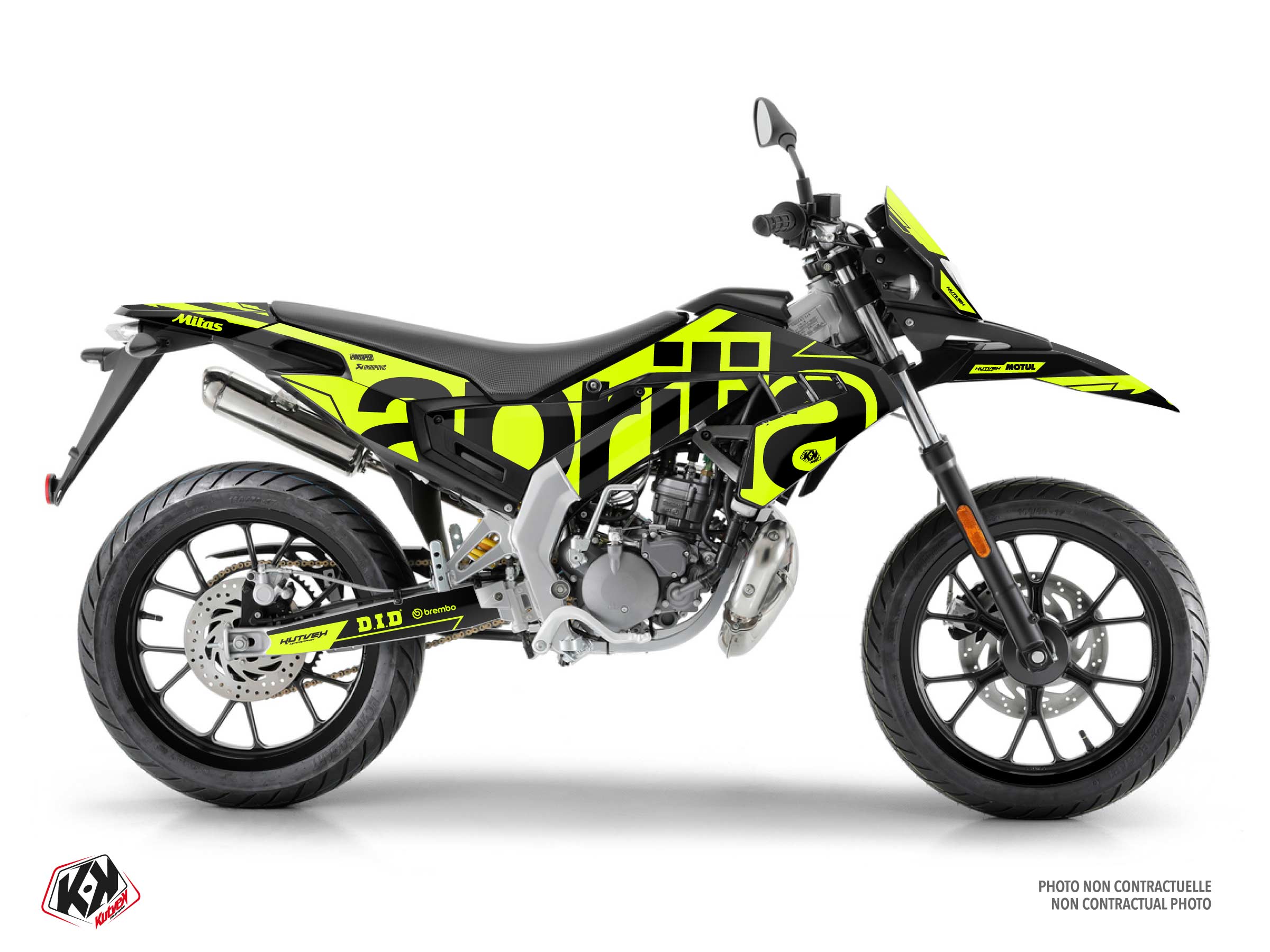 aprilia 50cc glow fluo  graphic kit yellow
