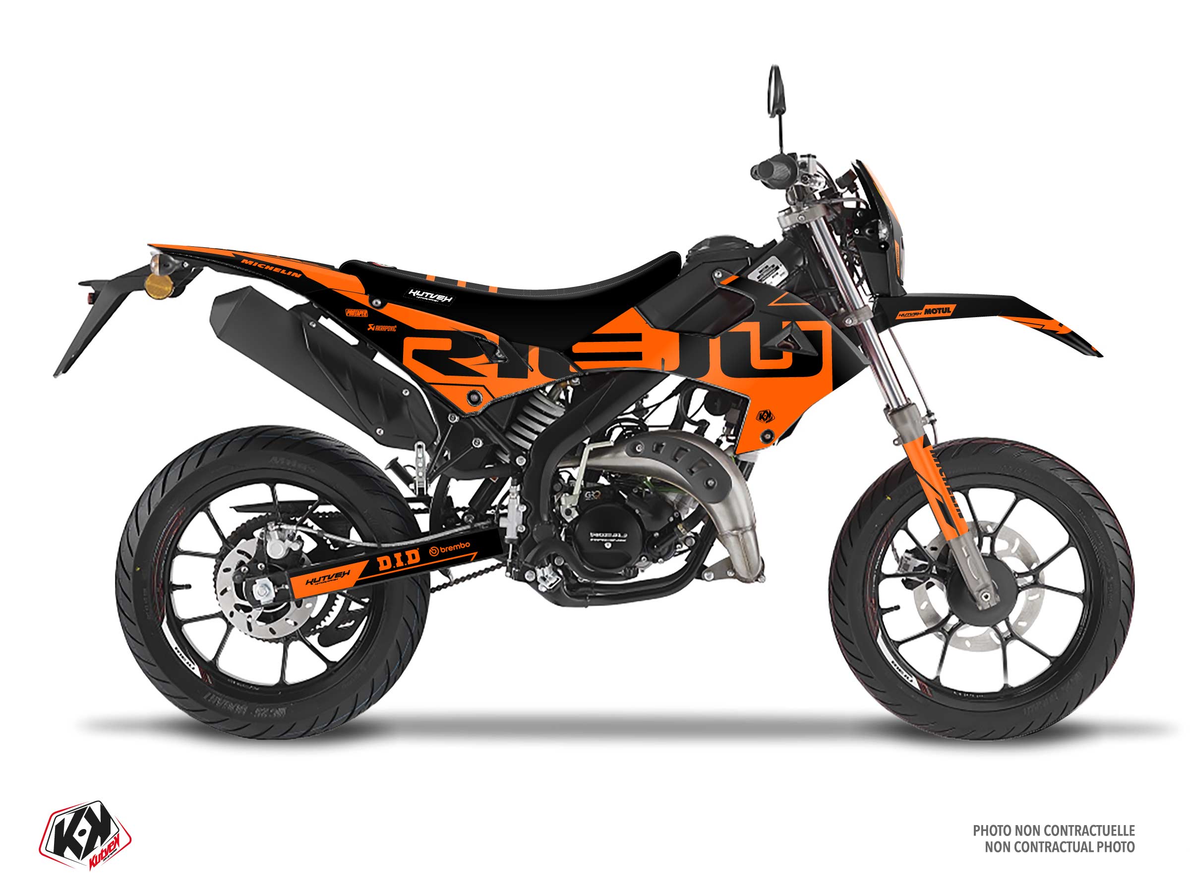 rieju 50cc glow fluo  graphic kit orange