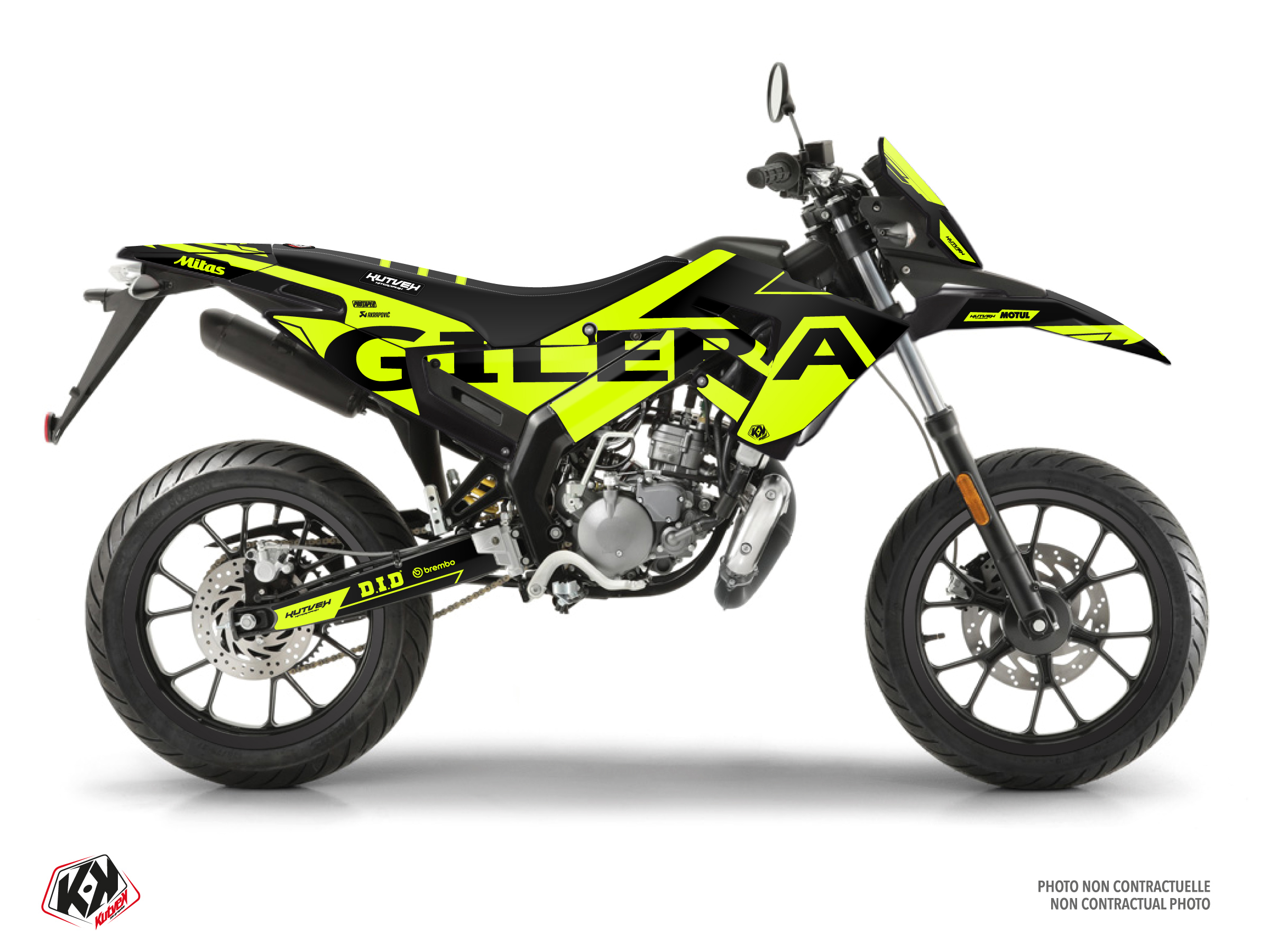 gilera 50cc glow fluo  graphic kit yellow
