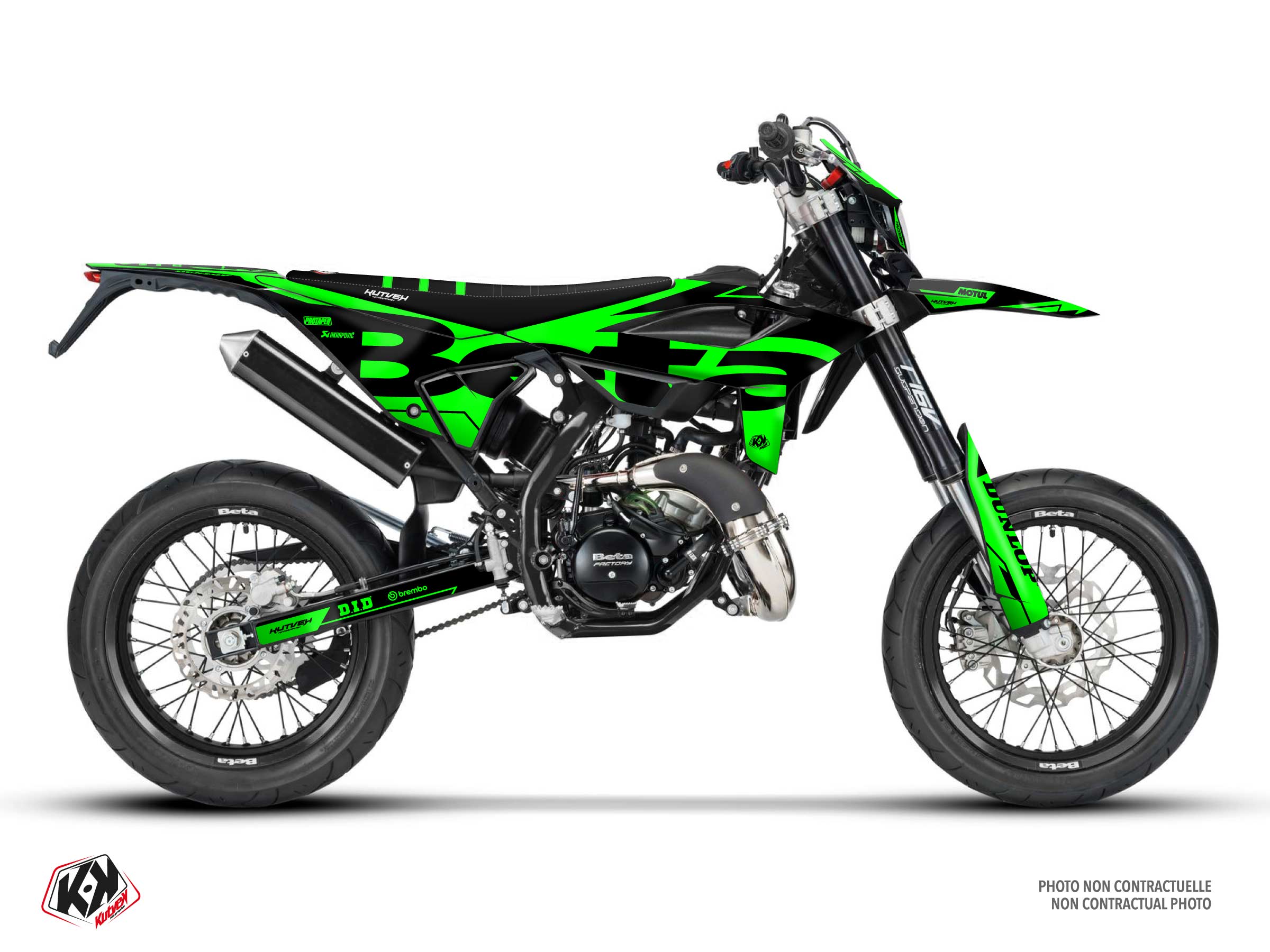 kit déco  glow fluo vert 50cc beta rr 50 motard