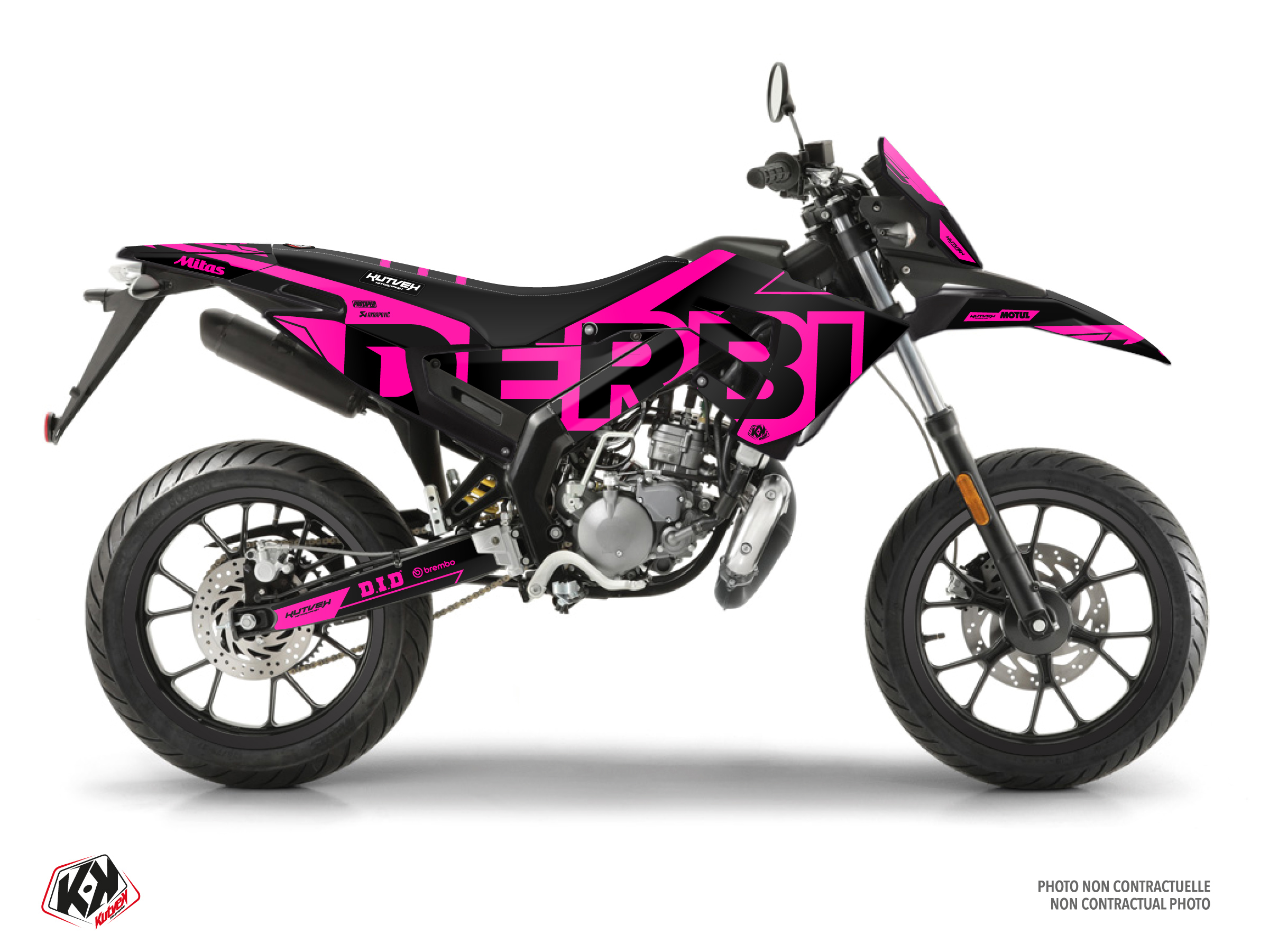 kit déco 50cc derbi glow fluo rose 