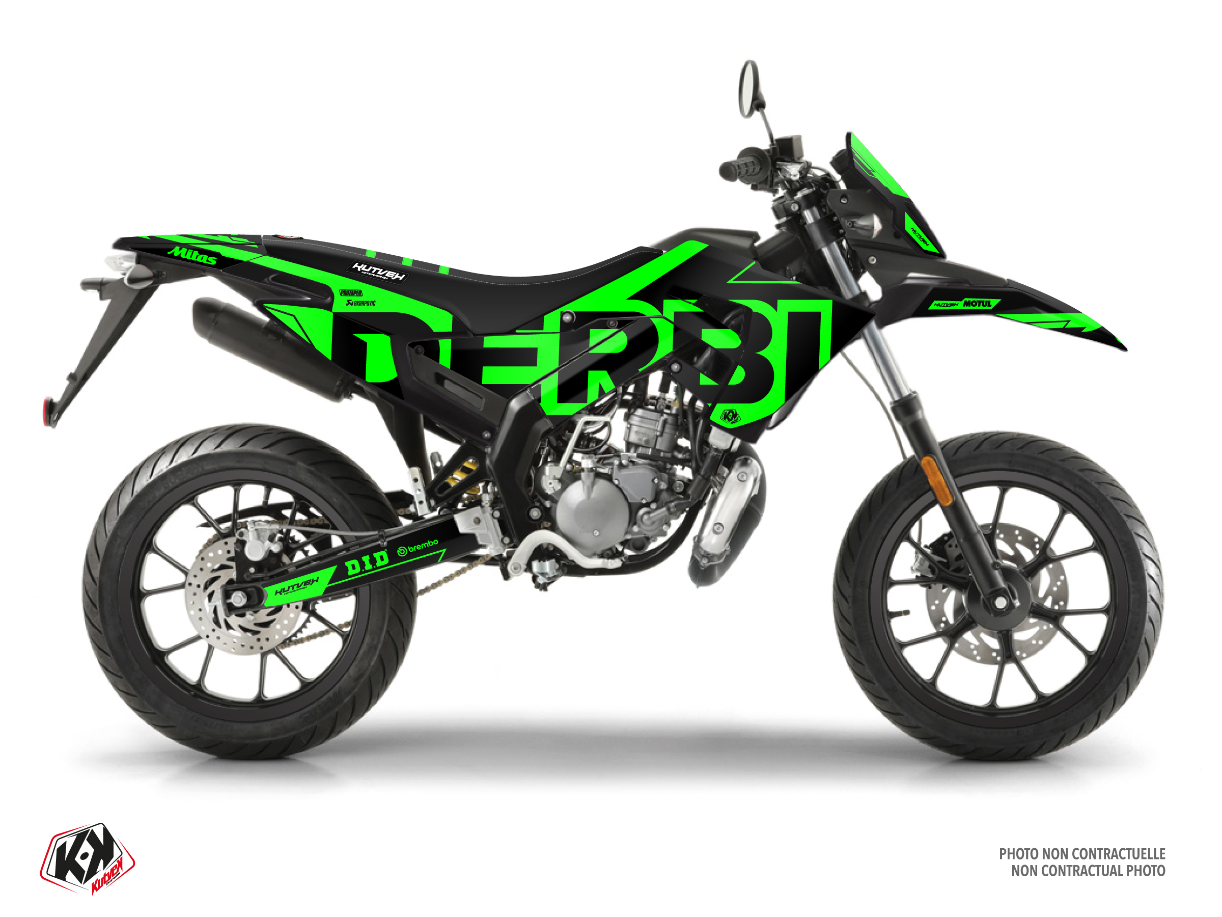 Kit Graphique  glow fluo vert 50cc derbi senda xtreme