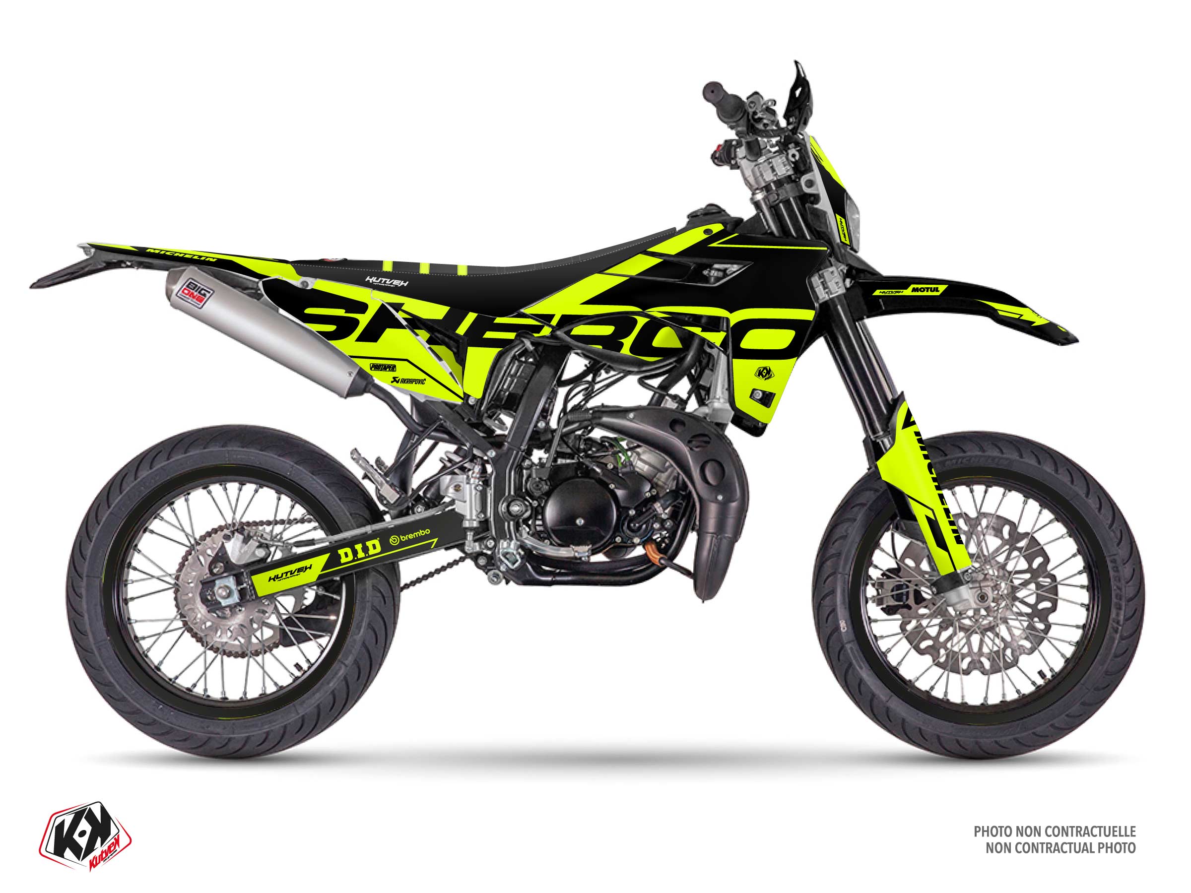 sherco 50cc glow fluo  graphic kit yellow