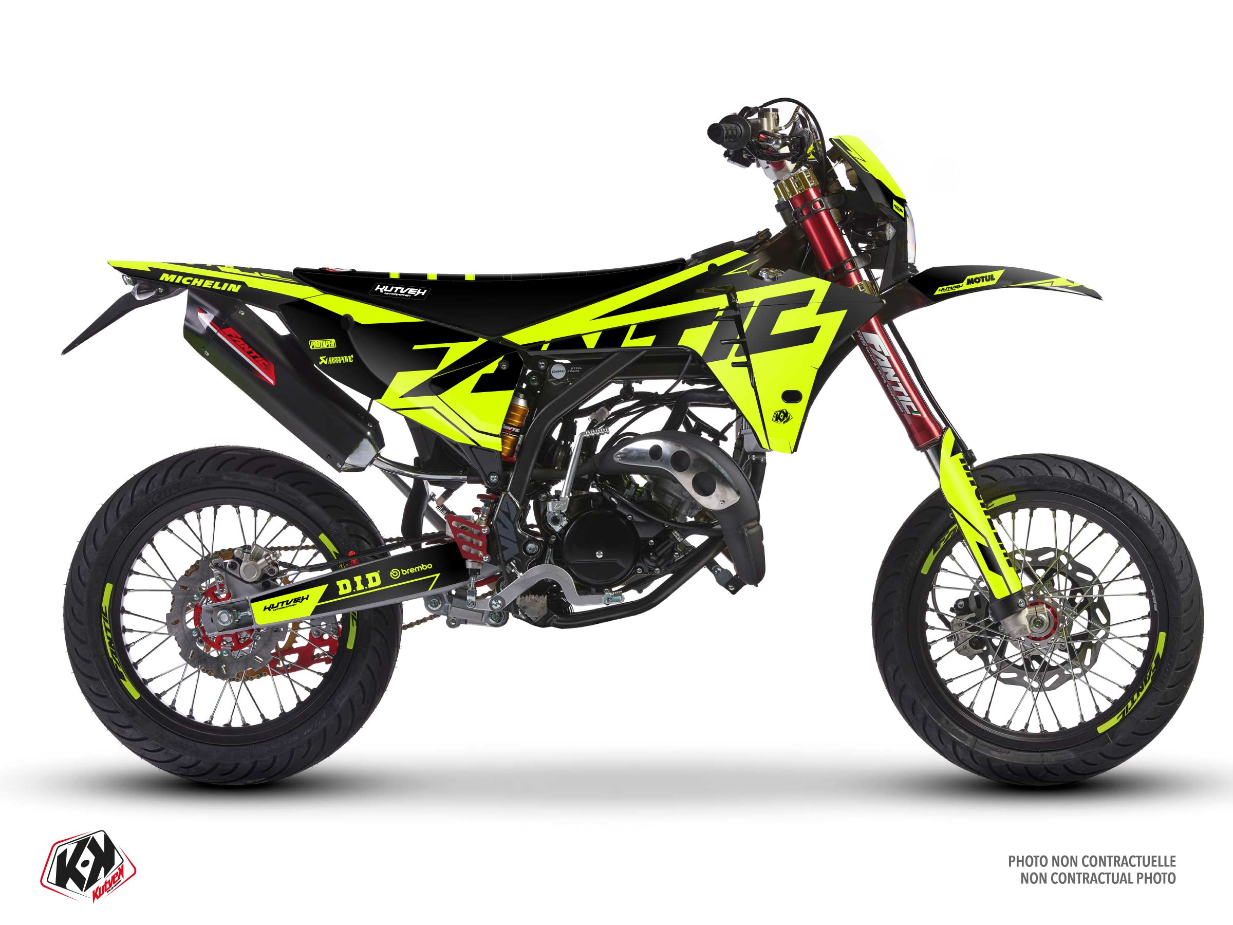 fantic 50cc glow fluo  graphic kit yellow