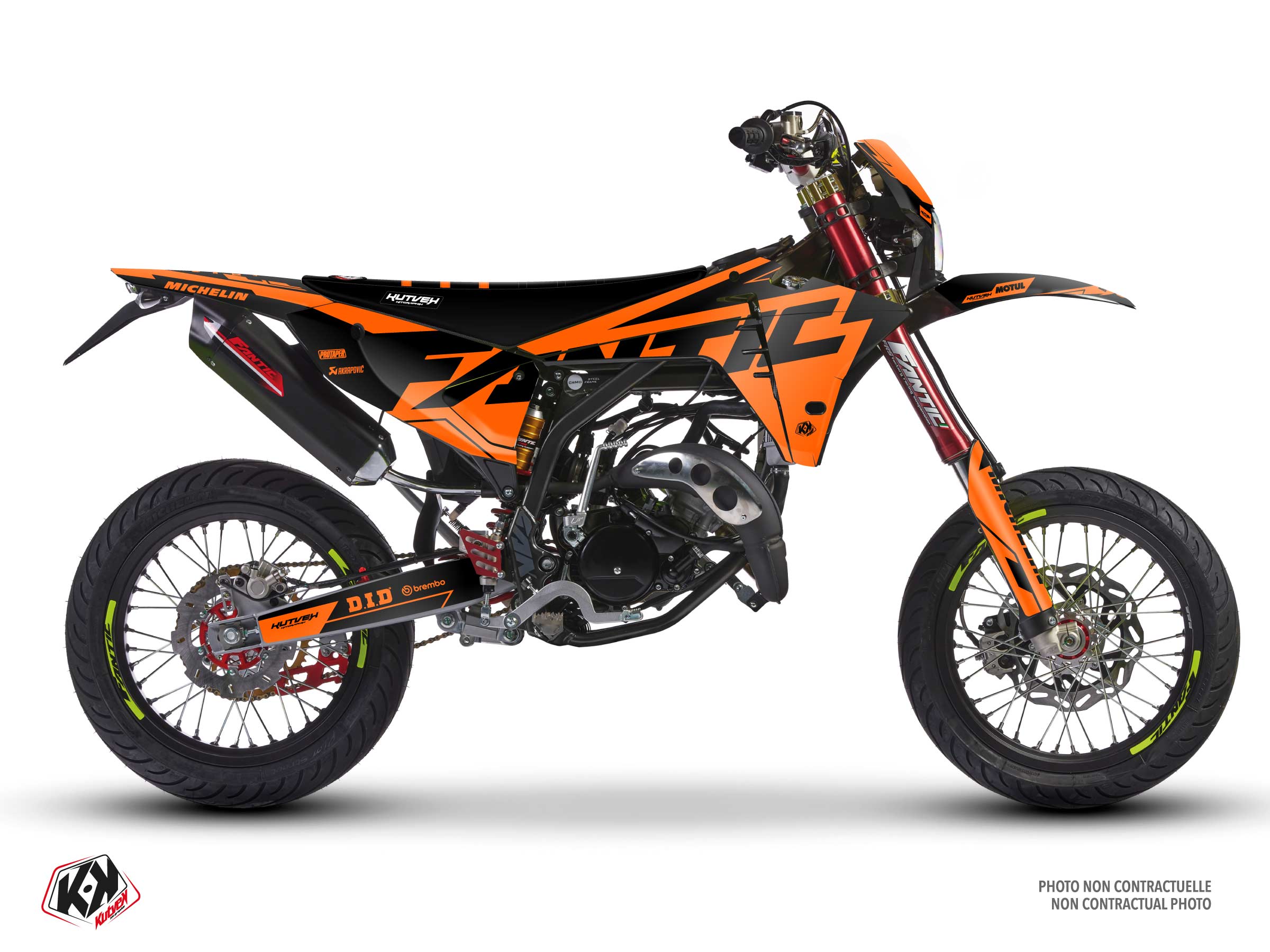 fantic 50cc glow fluo  graphic kit orange