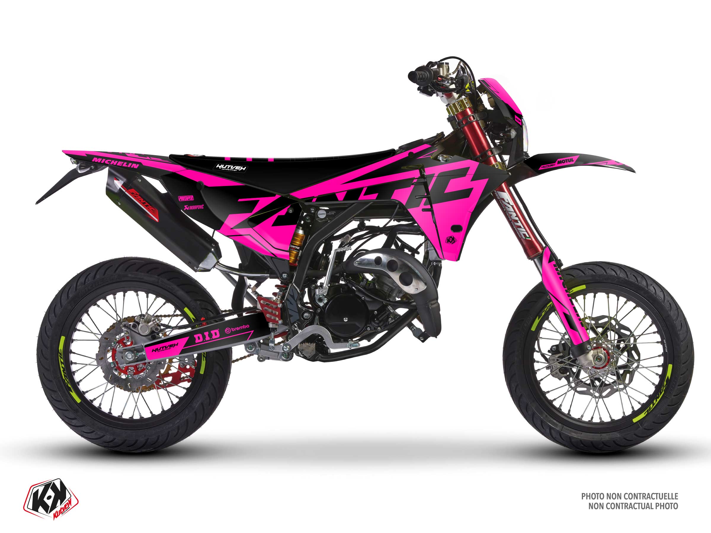 fantic 50cc glow fluo  graphic kit pink