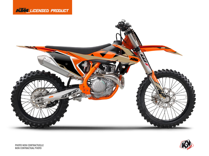 kit déco motocross ktm gravity orange-sable 