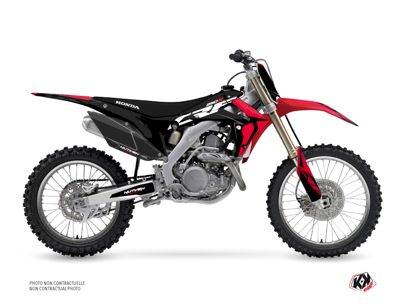 honda dirt bike halftone  graphic kit black-red