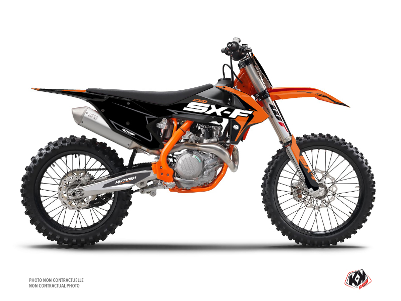 kit déco motocross ktm halftone noir-orange 