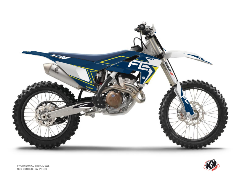 husqvarna dirt bike halftone  graphic kit white-blue